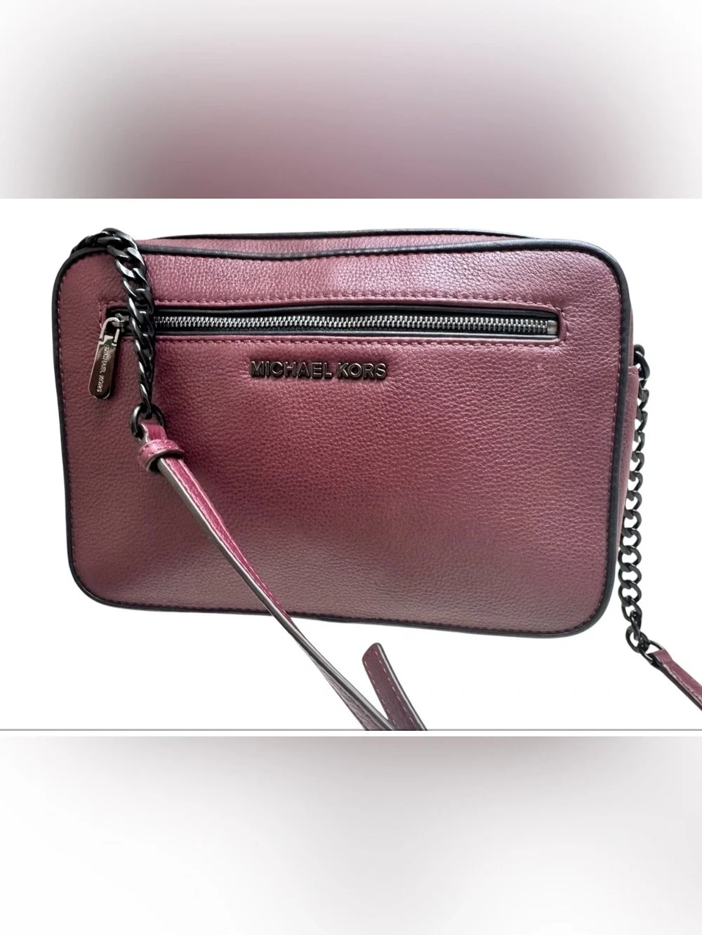 Michael Kors Pebbled Leather Crossbody in Wine